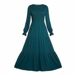 Elegant Teal Long Sleeve Dress size xxl